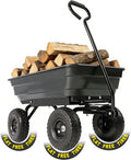 garden dump cart 660lb heavy-duty steel frame flat-free, main product view