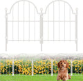 white decorative garden fence, 17in(h) x 10ft(l), with, main product view