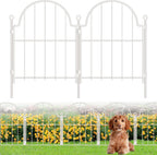 white decorative garden fence, 17in(h) x 10ft(l), with, main product view