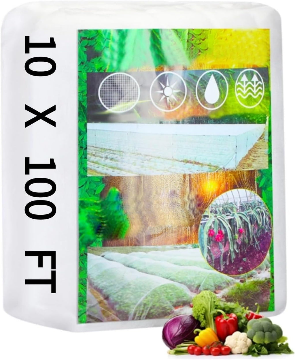 woanger 10 x 100 ft white garden bug, main product view