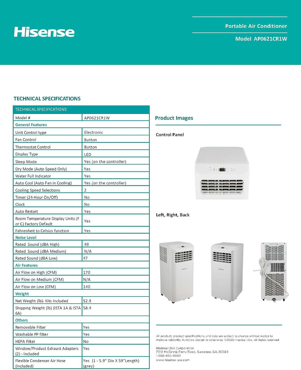 hisense portable air conditioner 6,000 btu cooling dehumidifier on a desk or shelf