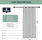 Patio Curtains Outdoor Waterproof - 6 Panels Privacy Weatherproof Outside Curtains with Grommets for Pergola, Gazebo, Porch, Cabana, Balcony, 54 x 95 Inch, Navy