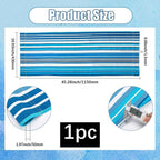 GORGECRAFT Beach Sling Patio Chairs Canvas Blue Stripes Folding Chair Replacement Outdoor Chairs Cloth Replacements 115X43cm Portable Reclining Sling Chair Fabric for Summer Vacation Sunbathing Garden