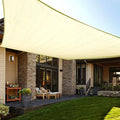 LOVE STORY Custom Size 7'x9' Butter Cream Sun Shade Sail Rectangle UV Block Canopy Patio Sail Sunshades Fabric for Outdoor Garden Carport (We Make Custom Size)