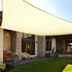 LOVE STORY Custom Size 16'x18' Butter Cream Sun Shade Sail Rectangle UV Block Canopy Patio Sail Sunshades Fabric for Outdoor Garden Carport (We Make Custom Size)