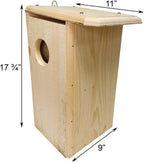 Squirrel House, Handcrafted Eastern White Pine Nesting Box, Outdoor Shelter