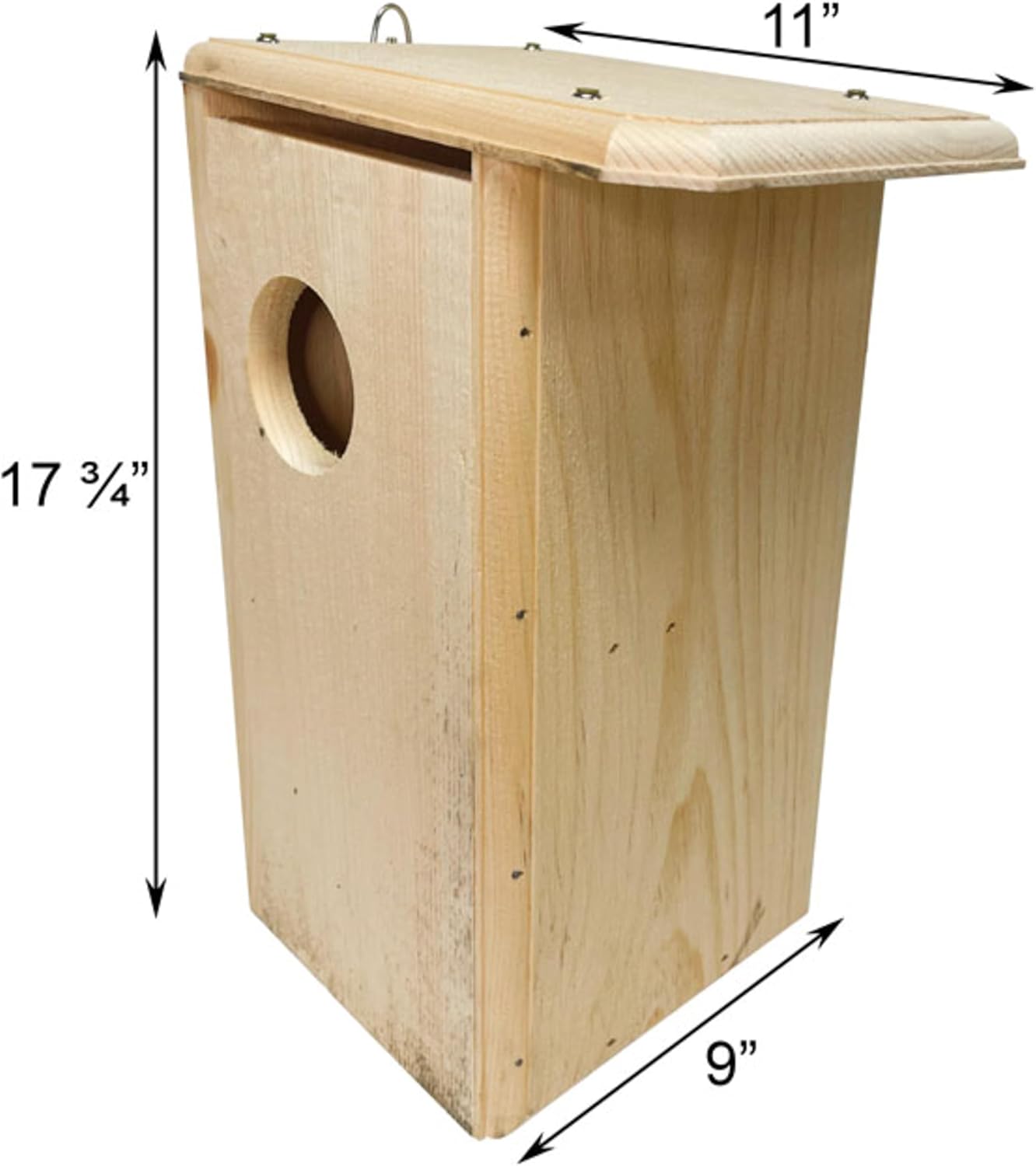 Squirrel House, Handcrafted Eastern White Pine Nesting Box, Outdoor Shelter