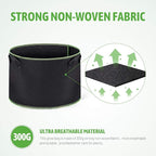Delxo 10 Pack 15 Gallon Heavy Duty Aeration Fabric Pots Thickened Nonwoven Plant Grow Bags with Handles