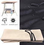 Swing Canopy Cover 3 Seater 75x47x7/8''(191 * 120 * 18/20cm), Waterproof Replacement Canopy for Swing Seat, Patio Hammock Swing Top Cover, Garden Furniture Cover,Gray