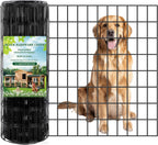 Black Hardware Cloth 2 x 3inch, 24in x 50ft 16 Gauge, PVC Coated Galvanized Steel Chicken Wire Fence Roll Garden Plant Welded Metal Wire Fencing Roll, Rabbit Cages Snake Fence,Black