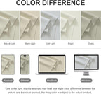 RYB HOME Extra Wide Outdoor Curtains for Patio Waterproof Heavy Duty Thermal Insulated in Summer Full Coverage Privacy for Porch, Cabana & Pool, W150 x L84, Beige, 1 Panel
