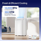 della sylro series smart portable air conditioner, 14,000 shown in use