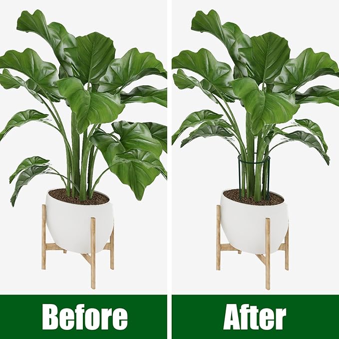 FEED GARDEN 12 Pack Plant Support Stakes, Peony Cages and Supports, Metal Garden Plant Stake(10" Wide x 16" High) Green Half Round Plant Support Rings for Outdoor Indoor Plants, Tomato, Hydrangea