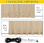 NICETOWN 2 Panels Weighted Blackout Curtains for Patio Waterproof, Top & Bottom Grommet & Back Tab Fixed Outdoor Curtains Windproof Drapes Thermal Insulated for Porch, W84 x L95, Biscotti Beige
