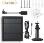 3 Pack 4W Solar Charger for Spotlight & Stick Up Outdoor Cam, Black, High Efficiency, 10FT/3M Long Cable with USB-C to Barrel Plug