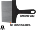 Blackstone Griddle Scraper – Heavy Duty Flat Top BBQ Grill Scraper for Cleaning – Stainless Steel Metal Construction with Long Handle – Multipurpose Kitchen Food Scraper & Chopper Accessories - 5061
