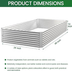 4 Pack Corrugated Galvanized Steel Raised Garden Bed Outdoor, Metal Above Ground Garden Bed for Vegetables and Flowers, Rectangle Raised Beds for Gardening-4x2FT