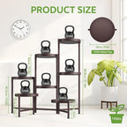 iDavosic.ly 7 Tier Large Plant Stand Indoor, 10 Inch Wide Tall Corner Metal Plant Stands Outdoor for Multiple Plants, Folding Tiered Flower Display Holder Rack Shelf, Violet Bronze