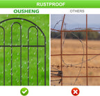 ousheng 25 pack decorative garden fence, total 27ft(l) showing dimensions