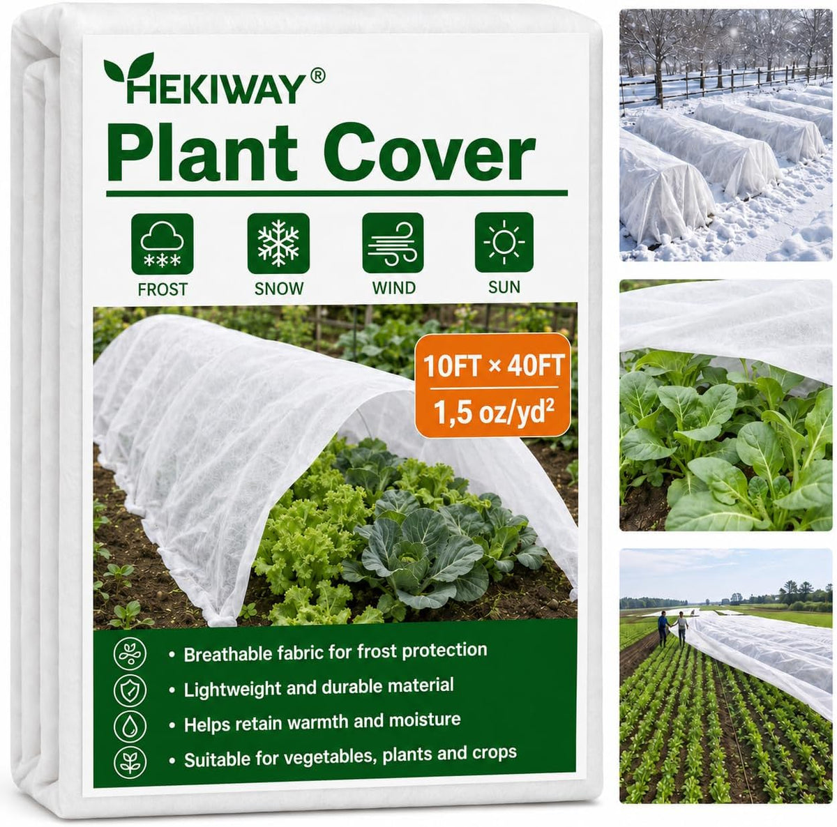 10 ft x 40 ft frost cloth, plant, main product view
