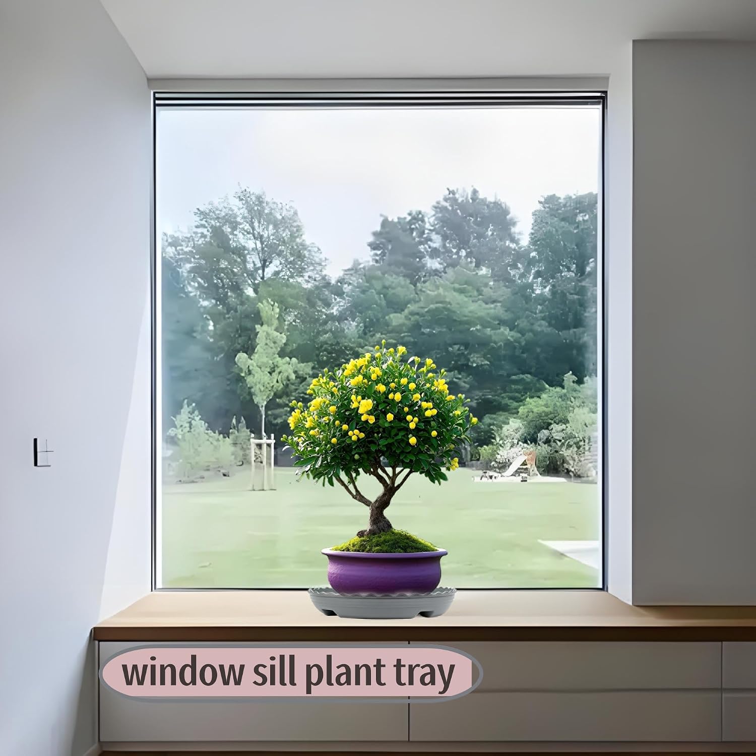 Prettyia Plant Saucer Plant Pot Tray and Plant drip Tray Plant Pot Saucers | Plant Saucers for Indoors and outdoors6 8 10 12 14inch,Plastic Plant Tray Heavy Duty Large Plant Tray Grey