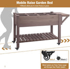 gutinneen raised garden bed mobile outdoor planter box, close-up detail