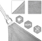 Patio Paradise 24' x 24' x 24' Sun Shade Sail Triangle Canopy Shade Cloth Fabric Sunlight Block Patio Pergola Cover HDPE Deck Awning for Outdoor Backyard Roof Shading, Gray