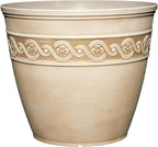 Classic Home and Garden Corinthian Resin Flower Pot Planter, Desert Tan, 8"