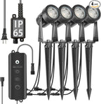 SUNTHIN Outdoor Landscape Lighting with Dusk to Dawn Sensor Controller, 4 Pack