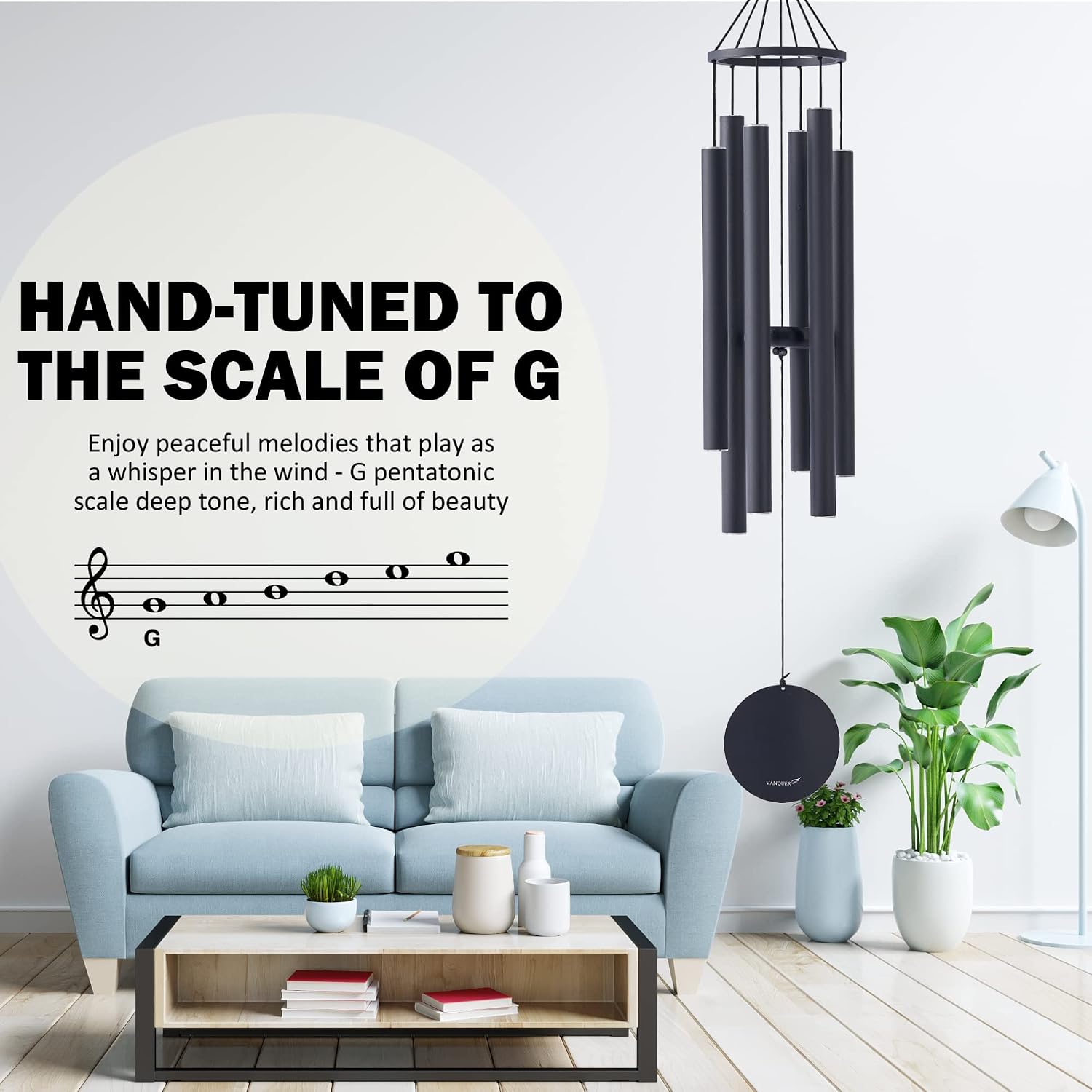 Wind Chimes for Outside Deep Tone - 38'' Wind Chimes Outdoor Clearance, Deep Tone, Windchimes Outdoors, Memorial, Sympathy Gift, Garden Patio, Home Décor (Black)