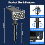 WdtPro Solar Spot Lights Outdoor Waterproof, Bright Solar Lights Outdoor with 16 Extra-Large LEDs, 3 Modes Landscape Spotlights, 2-in-1 Solar Powered Light for Yard Flag Garden, 6 Pack, Warm White