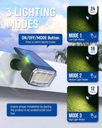 Solar spotlights Outdoor 63 LED 3 Lighting Modes, IP65 Waterproof Lighten Yard Garden House Garage Pathway for Christmas Decorations-8 Pack