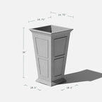 Veradek Brixton Series Tall Planter - Large Outdoor Planter for Front Porch/Patio | Crack-Resistant Plastic for All-Weather Use | Classic Estate Design for Tall Plants, Flowers, Trees