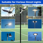 Street Light Pole 10ft Tall，Outdoor Split Adjustable Heavy-Duty Metal | Solar Light Pole with Rebar Cage and Ground Screw，Suitable for Basketball Courts, Parking Lots and Streets.