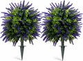 artificial lavender topiary set of 2, faux bushes, main product view