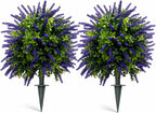 artificial lavender topiary set of 2, faux bushes, main product view