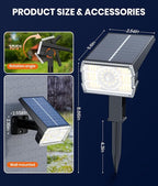 8-Pack Solar Spot Lights Outdoor Waterproof IP67, 3 Color Modes (Warm/Cool White/Hybrid) & 3 Lighting Modes, 105° Adjustable Uplights Dusk to Dawn Spotlights for Pathway/Garden/Yard/Wall Lighting