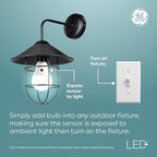 GE LED+ Dusk to Dawn A19 LED Light Bulbs, Automatic On/Off Outdoor Light, Daylight, 8.5W (3 Pack)