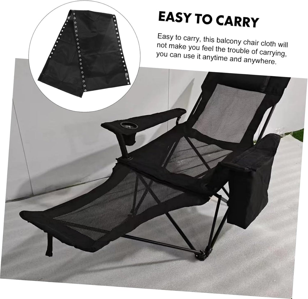 Levemolo Patio Chair Sling Replacement Fabric Lightweight Lounge Chair Webbing Repair Kit for Outdoor Use Elegant Black Mesh Material for Beach and Camping