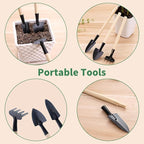 20 Pcs Plastic Deep Nursery Pots - 9.8" Tall Tree Pots, Indoor/Outdoor Use with 3 Pcs Garden Tools