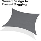 LOVE STORY Custom Size 10'x15' Dark Grey Sun Shade Sail Rectangle UV Block Canopy Patio Sail Sunshades Fabric for Outdoor Garden Carport (We Make Custom Size)