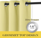 NICETOWN Door Curtain for Closet Doors 80 Inches Long 1 Panel, Blackout Doorway Curtain for Open Closet Bedroom, Room Divider Living Room for Privacy (Paler Yellow, 1 Panel, 46W x 80L)