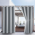 Water Proof Outside Curtains with Grommet Top for Porch, W52 x L120 Thermal Insulated Washable Outdoor Divider Drapes for Patio Gazebo Deck Pool Area Pergola Cabana (Light Gray, 2 Panels)