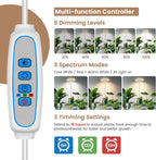 Kullsinss 6.3in Grow Lights for Indoor Plants, Full Spectrum Plant Light | Wood Grain Grow Lamp for Tall Plants, Auto Timer & Dimmable Setting, 10-60in Height Adjustable, Stylish Indoor Garden Decor