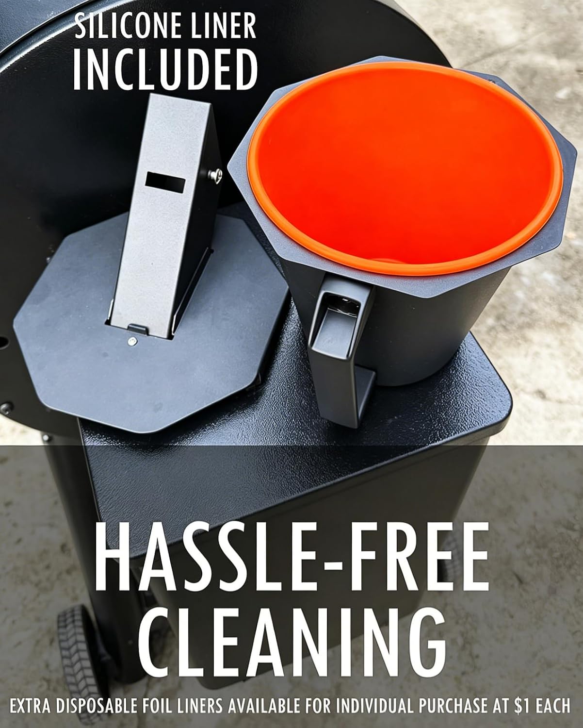Upgraded Grease Bucket with Lid & Silicone Liner, Drip Bucket for Traeger | Accessories for Traeger, Smoker Drip Bucket for Traeger, Pit Boss, Z Grills, Recteq and More, Grease Bucket for Pellet Grill