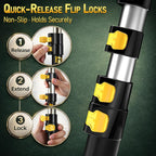 6-24ft Telescopic Extension Pole & Utility Hook for Christmas Lights | Christmas Light Pole Hanger Tool,30FT High Reach Telecoping Pole,Extendable Poles for Hanging and Installation Lights String