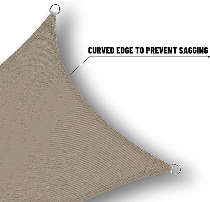 SUNNY GUARD Waterproof Sun Shade Sail 14'x14'x14' Taupe Triangle UV Block Sunshade for Backyard Yard Deck Patio Garden Outdoor Activities and Facility(Customized)