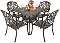 vingli 5 pieces outdoor patio dining set, cast, main product view
