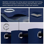 Water Proof Outside Curtains with Grommet Top for Porch, W52 x L120 Thermal Insulated Washable Light Block Outdoor Divider Drapes for Patio Gazebo Deck Pool Area Pergola Cabana (Navy, 2 Panels)