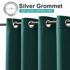 NICETOWN Exterior Waterproof Curtain for Patio Extra Wide, Thermal Insulated Grommet Sunlight Block Weighted Outdoor Divider for Porch/Yard/Sliding Glass Door, W120 x L95, 1 Panel, Hunter Green